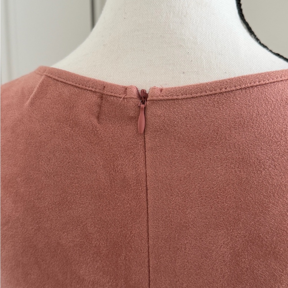 Sienna Sky Faux Suede Sleeveless Rose Mini Dress - Picture 7 of 13
